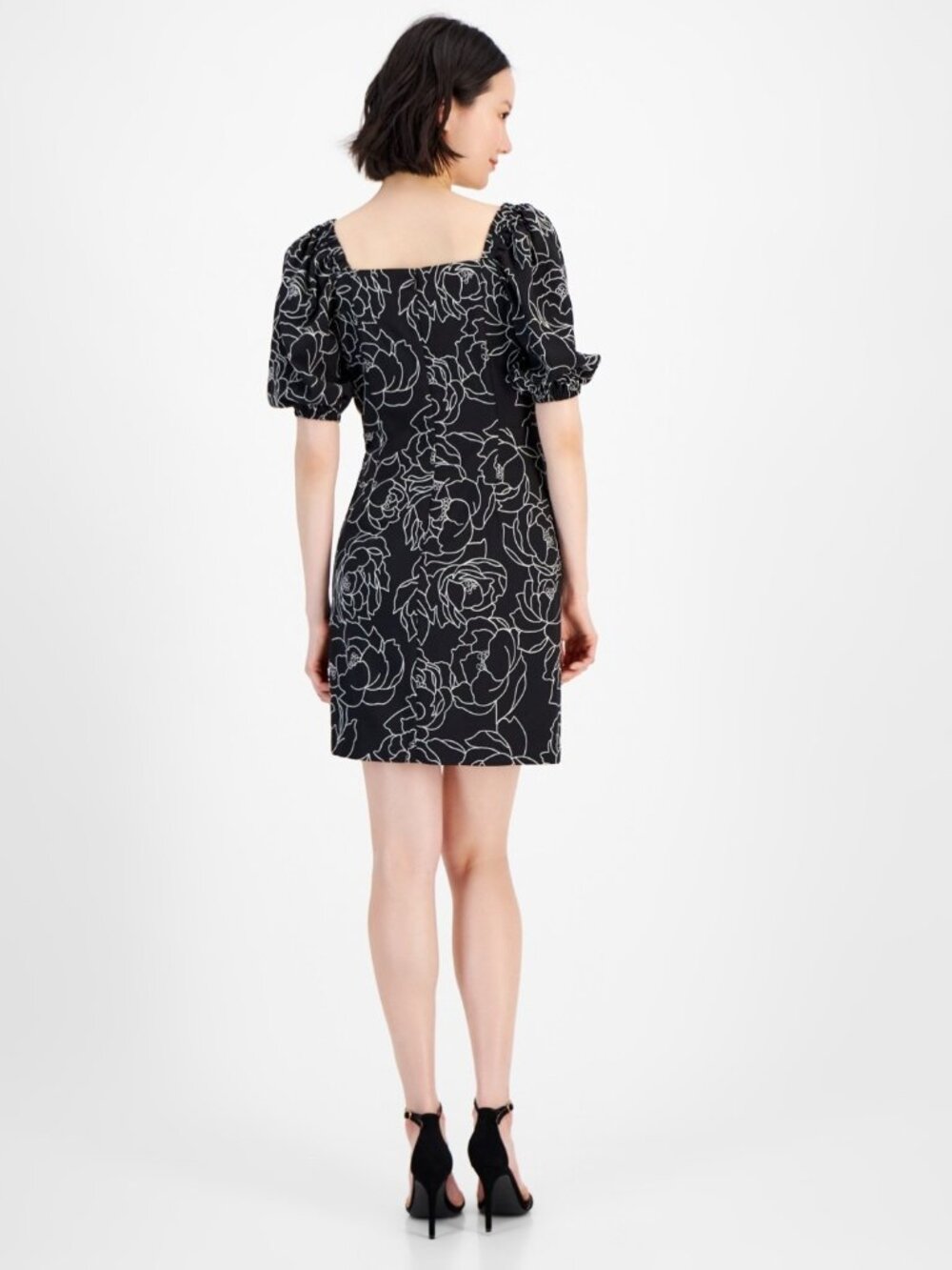 Anne Klein womens Puff Sleeve Midi Dress, Size 0, Black MSRP $139 - Picture 6 of 6